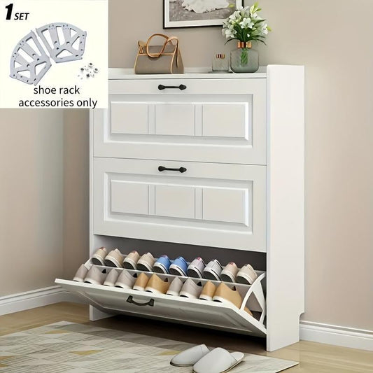 Strong 3-Tier Metal Flip-Up Shoe Rack